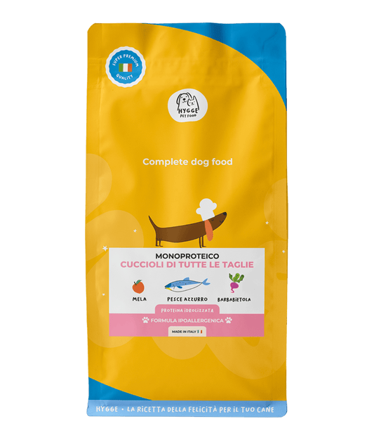Pesce, Barbabietola e Mela a Cubetti Puppy - Cibo Secco Cane - Hygge Pet Food