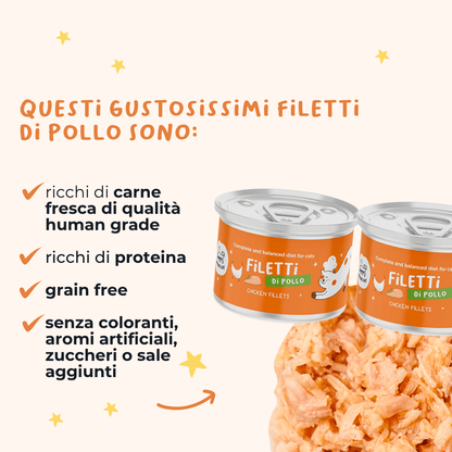 Filetti di Pollo Alimento completo per gatti adulti - Cibo Umido Gatto - Hygge Pet Food
