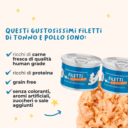 Filetti di Tonno e Pollo Alimento completo per gatti - Cibo Umido Gatto - Hygge Pet Food