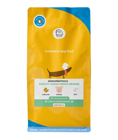 Maiale midi con curcuma e riso - Cibo Secco Cane - Hygge Pet Food