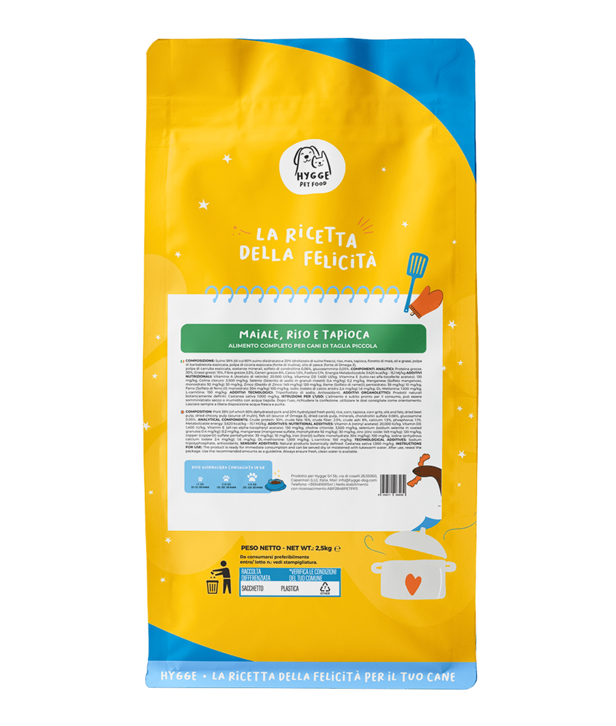 Maiale mini con tapioca e riso - Cibo Secco Cane - Hygge Pet Food