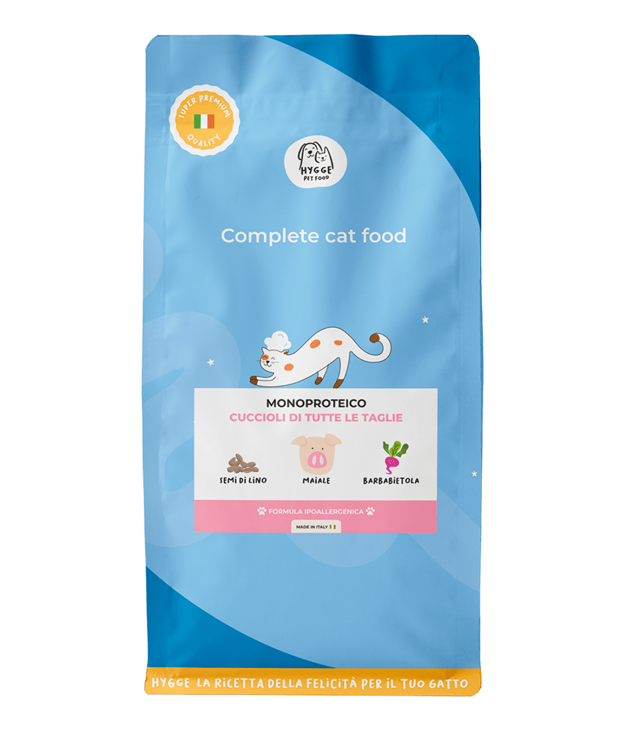 Maiale, Semi di Lino e Barbabietola Adult - Cibo Secco Gatto - Hygge Pet Food