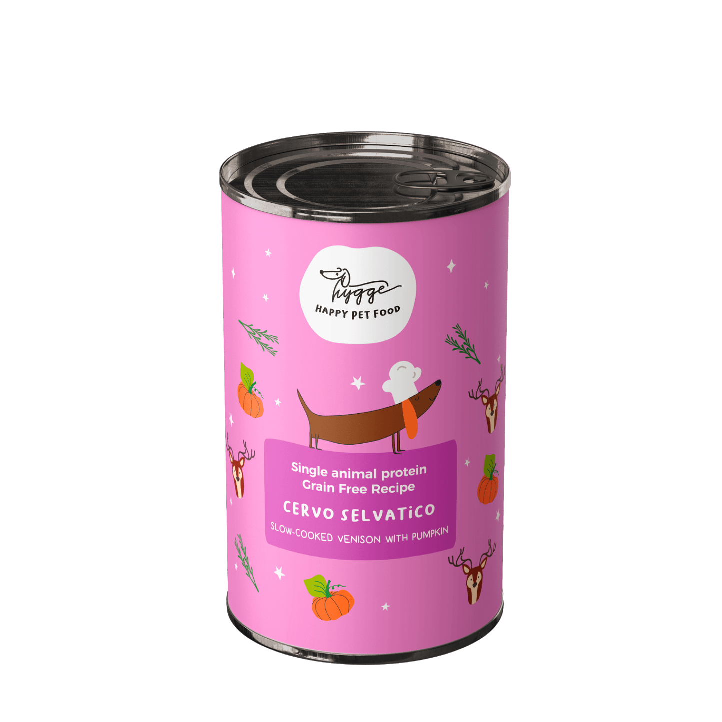 Monoproteico Cervo Selvatico cotto lentamente con Zucca - Cibo Umido Cane - Hygge Pet Food