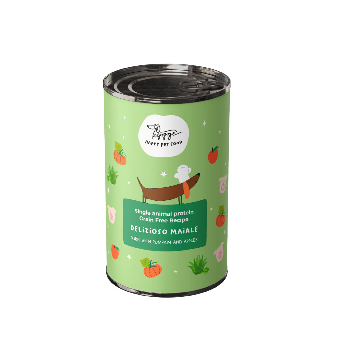 Monoproteico Delizioso maiale con zucca, mela e aloe - Cibo Umido Cane - Hygge Pet Food