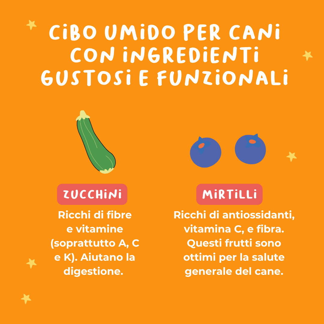 Monoproteico Prelibato tacchino con zucchine mela e mirtilli - Cibo Umido Cane - Hygge Pet Food