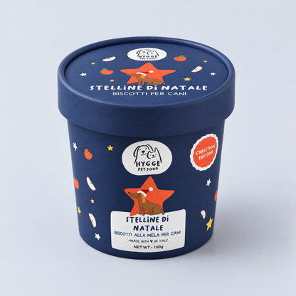 Stelline di Natale Hygge Pet Food, biscotti alla mela, dentro la Box di Natale