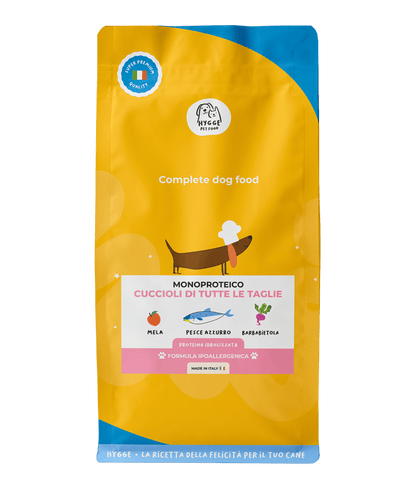 Pesce, Barbabietola e Mela a Cubetti Puppy - Cibo Secco Cane - Hygge Pet Food