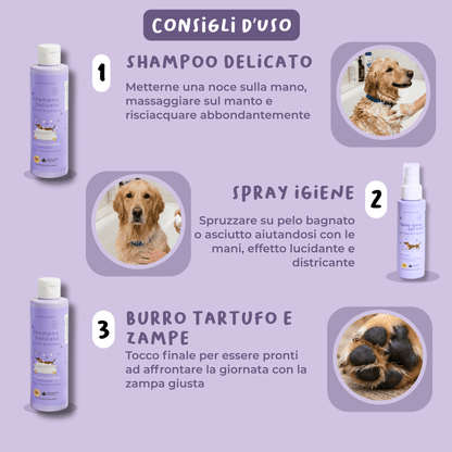 Set Cosmetica Cane Shampoo + Spray + Burro - cosmetica - Hygge Pet Food