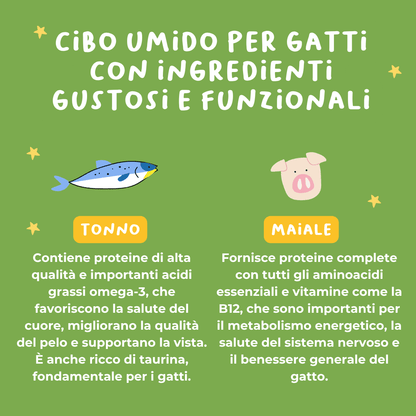 Tartare di Tonno e Maiale Alimento completo per gatti - Cibo Umido Gatto - Hygge Pet Food