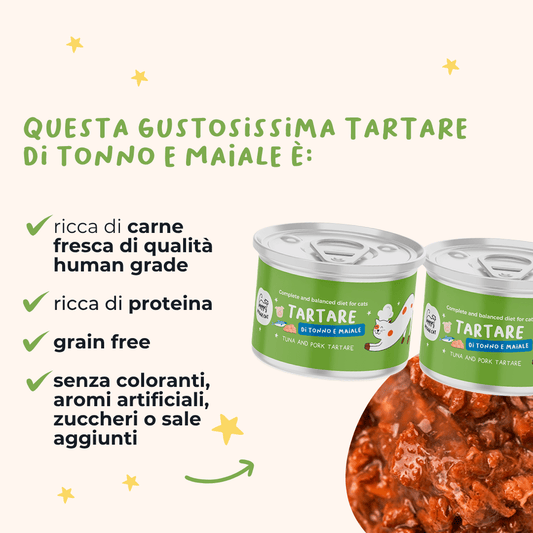 Tartare di Tonno e Maiale Alimento completo per gatti - Cibo Umido Gatto - Hygge Pet Food